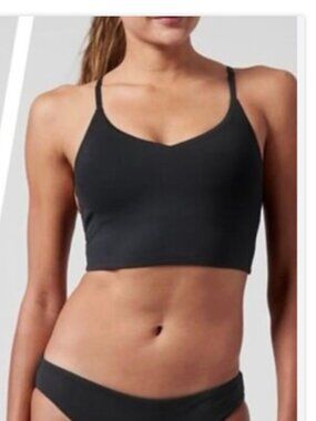 Athleta Ventura Crop Bikini Top NWT Blue Strappy Size M D/DD Swim